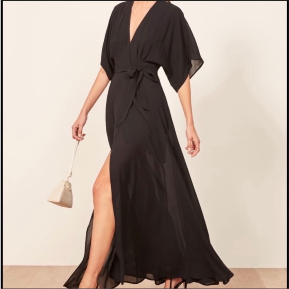 Reformation Black Winslow Dress - XL - Worn once